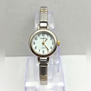 Womens Carriage By Timex Silver Tone Quartz Watch L9 Stretch Band New Battery